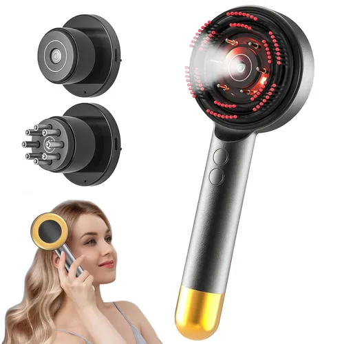 Miniatura 2 de Masajeador eléctrico 3 en 1 para el cuero cabelludo y aplicador de aceite para el cabello, cepillo aplicador de cuero cabelludo para el crecimiento
