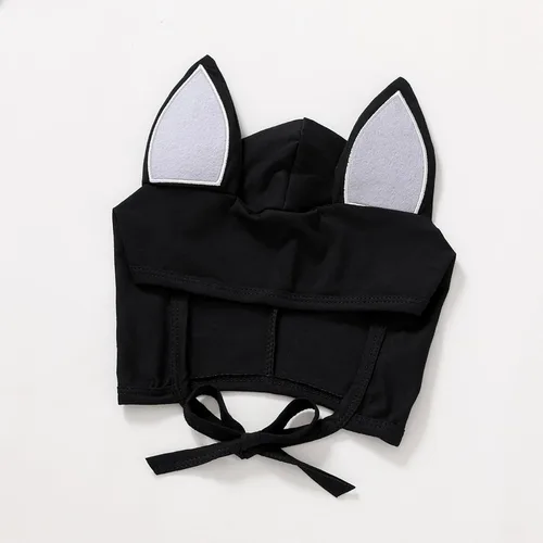 Miniatura 4 de YOUNGER TREE Conjunto de ropa de invierno para bebés y niñas pequeñas, con capucha de murciélago negro, con bolsillo y cremallera
