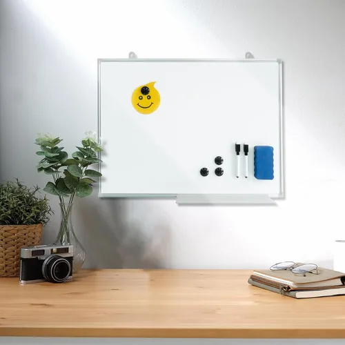 Miniatura 6 de Pizarra magnética de borrado en seco de 24 x 36 pulgadas, para colgar y montar en la pared, marco de aluminio, tableros de mensajes para el hogar