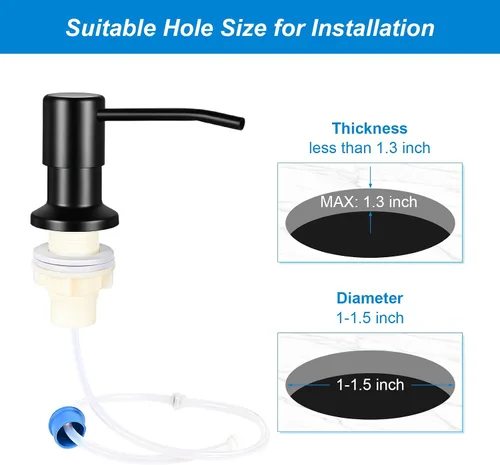 Miniatura 5 de Dispensador de Jabón Cejiuga para Fregadero de Cocina, Dispensador de Jabón Integrado Mejorado, Dispensador de Jabón de Encimera con Bomba y Kit
