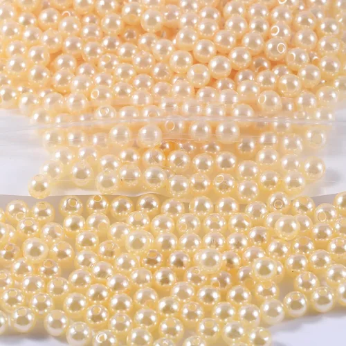Miniatura 45 de 1970 piezas Cuentas de Perla para Hacer Joyas, 6 Tamaños con Agujero para Pulseras, Collares, Aretes, Kit de Manualidades DIY, Regalos para Mujeres