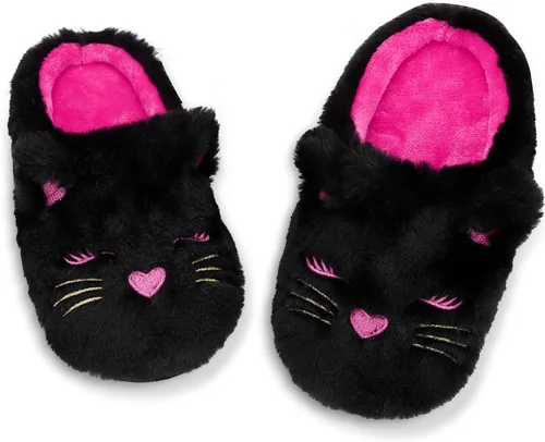 Pantuflas esponjosas para niñas pequeñas, bonitas, de unicornio, gato, para interiores, hogar, zapatos de casa, zapatos de felpa mullida para el