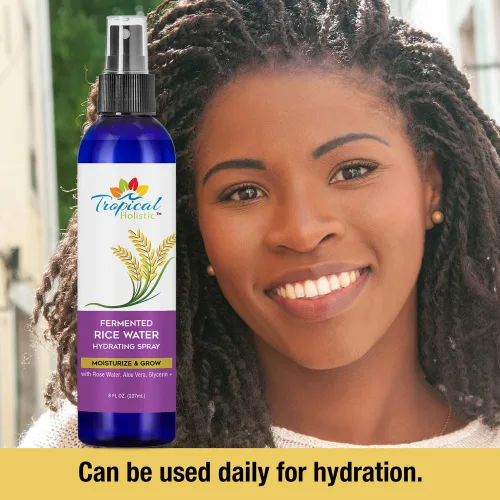 Miniatura 5 de Tropical Holistic Suero de agua de arroz, 8 onzas líquidas, humectante para el crecimiento del cabello con agua de arroz, agua de rosas, aloe vera