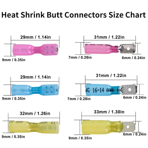 Miniatura 3 de MuHize Kit de conectores de terminales de 140 piezas – Terminales de cable impermeables aislados de 22-10 AWG, empalmes de horquilla de anillo