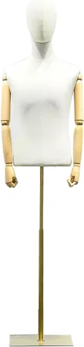 Maniquí masculino adulto forma torso con mango ajustable, maniquí desmontable modelo de exhibición de tienda de cuerpo para exhibición de joyas de