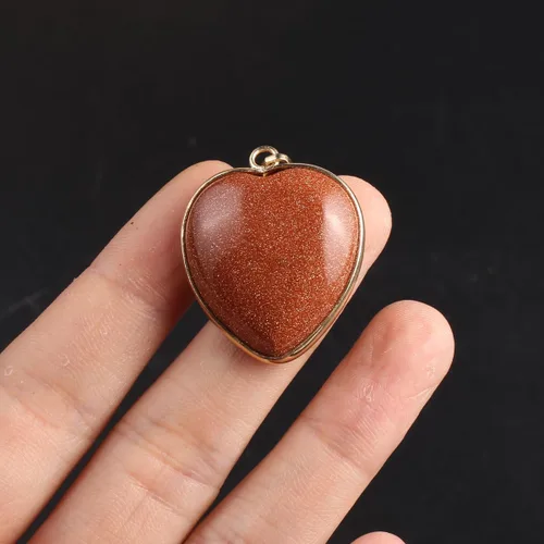 Miniatura 2 de 6 colgantes de piedra natural, colgantes de piedra de cristal en forma de corazón, dijes de piedras preciosas curativas de chakras y reiki, a granel