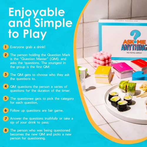 Miniatura 7 de ASKMEANYTHING Ask Me Anything Family Edition - Divertido juego de cartas de unión familiar