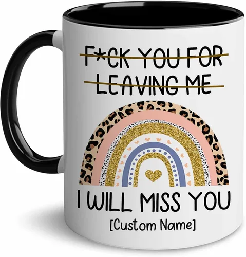 Miniatura 15 de WHIDOBE Taza de despedida personalizada de compañero de trabajo, taza de despedida personalizada de 11 onzas y 15 onzas para jefe, regalo