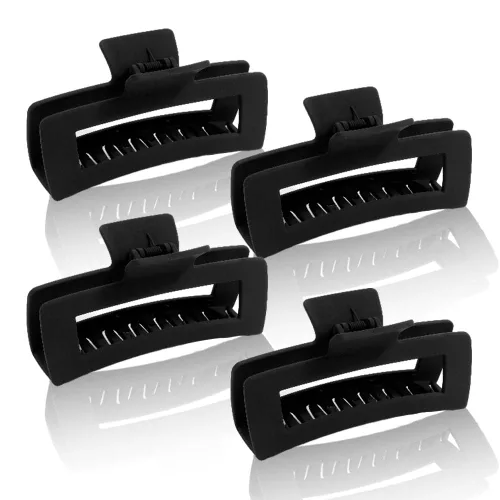 Miniatura 7 de Ahoney Pinzas de pelo negras extra grandes de 5 pulgadas (4 piezas) - Pinzas gigantes para cabello largo grueso, agarre fuerte, clips de plátano