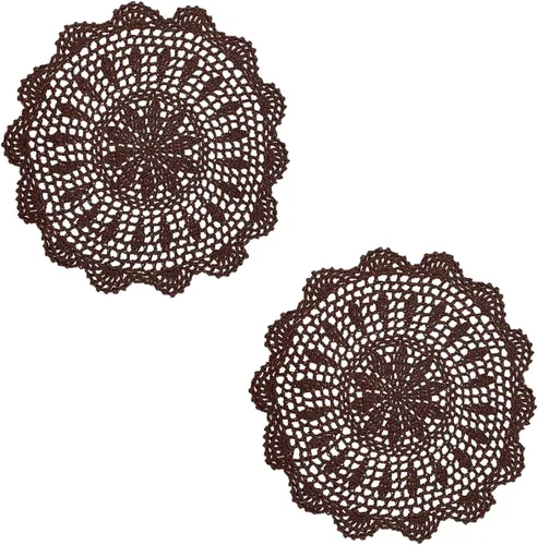 Miniatura 24 de Manteles individuales de encaje hechos a mano con flores de ganchillo, manteles individuales de cocina para platos de cocina