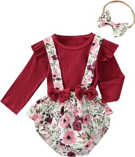 Miniatura 29 de Mameluco de encaje para bebé niña con volantes, manga larga, para recién nacido, otoño, invierno