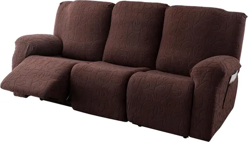 Fundas para Sofá Reclinable Seccional Funda de Sofá para Sofá Reclinable de 3 Asientos, 5 Piezas Funda Elástica para Sofá de 3 Cojines Reclinable,