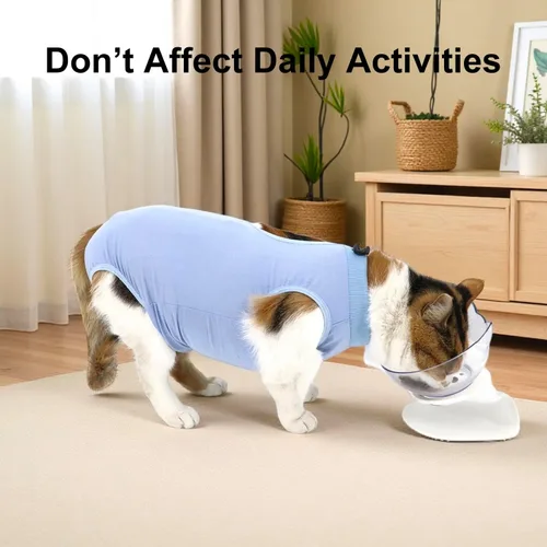 Miniatura 6 de Traje de recuperación para gatos, ropa de recuperación quirúrgica para heridas abdominales o enfermedades de la piel, mameluco de gatos después