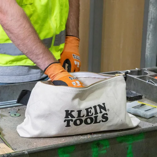 Miniatura 10 de KLEIN TOOLS 62042 - Bolsa con cremallera de 16 pulgadas, extra larga, lona No. 10, bolsa de herramientas resistente, parte inferior de pie de 3