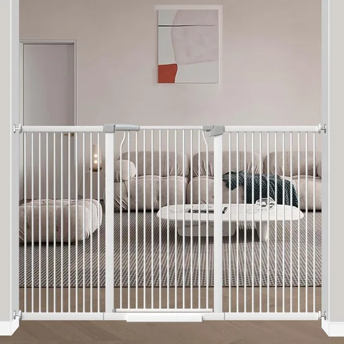 Miniatura 19 de Puerta de bebé extra alta de 40.5 pulgadas para puertas, puerta extra ancha para mascotas de 40.6 a 49.1 pulgadas, sin taladro, barrera de espacio
