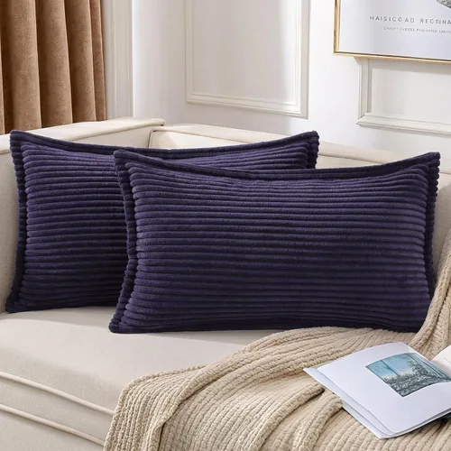 Miniatura 43 de Mecatny Juego de 2 fundas de almohada de pana de 16 x 16 pulgadas, fundas decorativas neutrales suaves de estilo bohemio para sofá y sala de estar