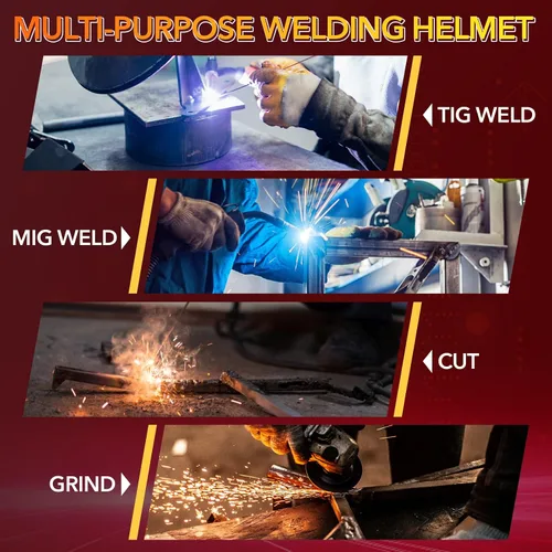 Miniatura 8 de TRQWH Welding Helmet Auto Darkening Large Viewing True Color Solar Powered Welding Mask with 4 Arc Sensor Adjustable Wide Shade Range 4~5-8/9-13
