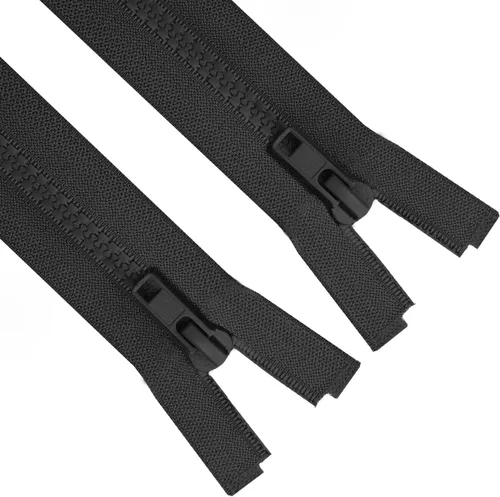 Sawoake 2 cremalleras separadoras #5 de 24 pulgadas para chaquetas de costura, chaqueta con cremallera, cremalleras de plástico moldeado negro,
