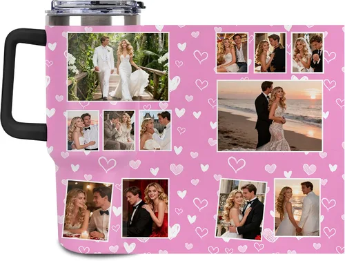 Miniatura 25 de Taza personalizada con foto y texto para hombres y mujeres, regalo para papá, mamá, familias y amigos, taza de viaje con foto e imagen