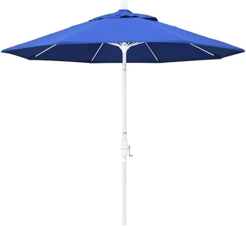Miniatura 20 de California Umbrella paraguas de tela Olefin de 9 pies de fibra de vidrio de elevación basculante mercado de aluminio, paraguas con poste de bronce