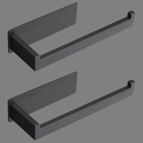 Toallero de mano, fuerte anillo autoadhesivo para toalla de mano, barra de toalla de mano gruesa de acero inoxidable SUS304, sin perforación, Negro