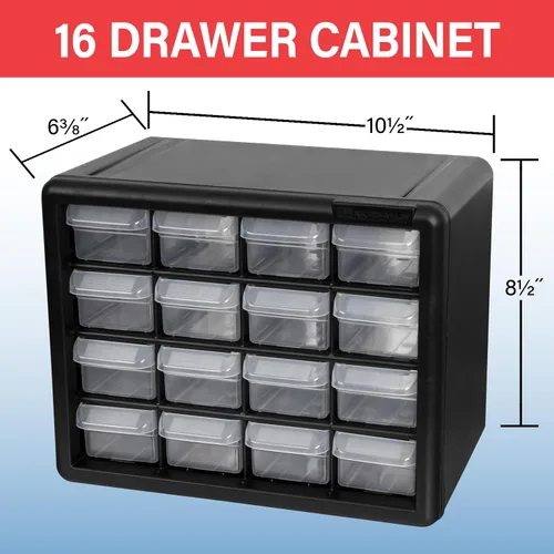 Miniatura 3 de Akro-Mils 10116 16 piezas de plástico de herramientas de almacenamiento y Gabinete para manualidades cajón, 10.5 pulgadas x 8.5 pulgadas x 6.5