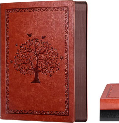 Miniatura 13 de Fetinar Cuaderno vintage de cuero 2026, 300 páginas, cuadernos de cuero con tapa blanda rayados para mujeres y hombres, cuadernos para escribir