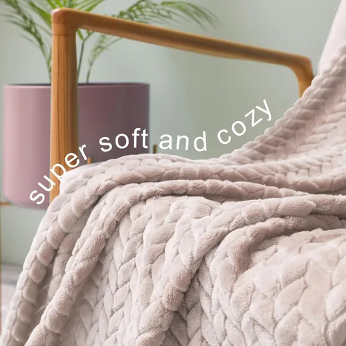 Miniatura 4 de Exclusivo Mezcla - Manta de forro polar para cama tamaño individual, 90 x 66 pulgadas; manta suave y acogedora de franela jacquard, ligera, mullida