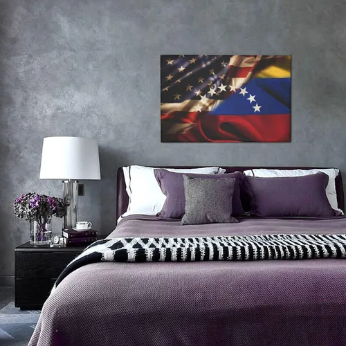 Miniatura 4 de Lienzo decorativo para pared, impresión en lienzo combinado con bandera de Venezuela y Estados Unidos, decoración del hogar, 12 x 18 pulgadas