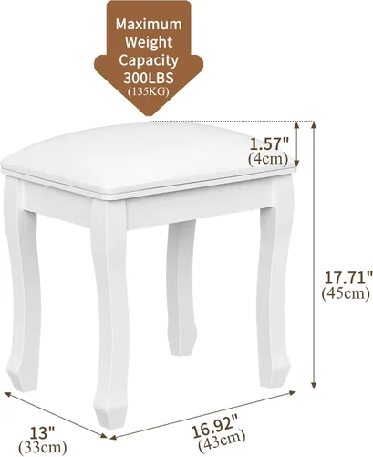 Miniatura 2 de Taburete cuadrado para tocador, banco de maquillaje de algodón de alta elasticidad, moderno taburete acolchado para piano para sala de maquillaje