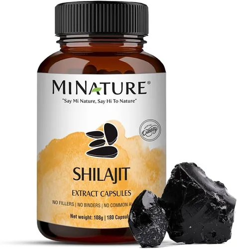 Cápsulas Shilajit – Extracto sin OMG de mi Nature | 180 cápsulas vegetales | Promueve la energía vibrante y la vitalidad | 1000 mg | Cápsulas de