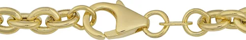 Miniatura 2 de Kooljewelry Pulsera de oro amarillo de 14 k con dije de corazón Rolo Link (7,25 pulgadas), Oro amarillo