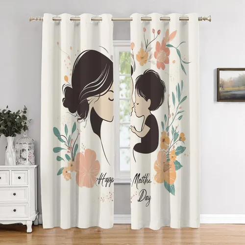 Miniatura 107 de Cortinas opacas de cocina con pintura al óleo de Europa rosa y negra para ventanas, cenefas opacas modernas de torre Eiffel de poliéster multicapa