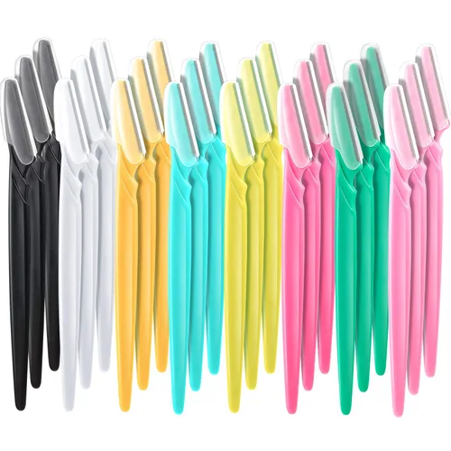 Boao 24 cuchillas de dermaplaning para la cara, maquinilla de afeitar de cejas, maquinilla de afeitar facial para mujeres, maquinilla de afeitar
