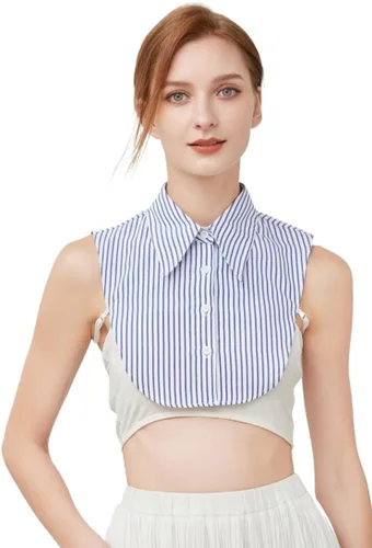 YEKEYI Cuello Falso de Camisa Cuello Falso Desmontable Puños de Muñeca Puños de Manga Falsa Cuello de Media Camisa