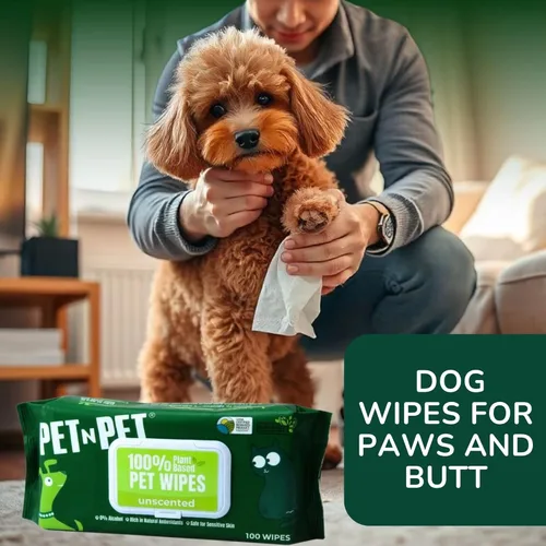 Miniatura 5 de Pet N Pet Toallitas para perros 100% a base de plantas para patas y traseros, 100 toallitas hipoalergénicas sin perfume para perros, 8 x 8 pulgadas