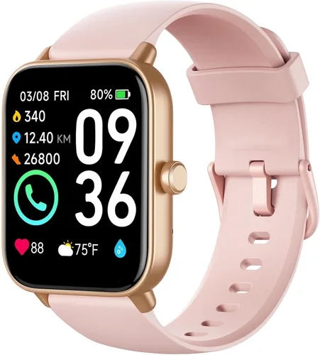 Reloj inteligente para mujer, reloj de fitness (respuestahacer llamada), Alexa integrado, monitor de oxígeno en sangre de sueño de frecuencia