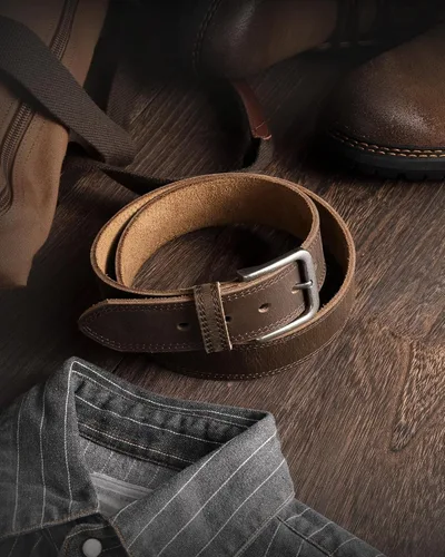Miniatura 4 de CHAOREN Cinturón de cuero de grano completo para hombre, cinturones de trabajo para hombres, resistentes, uso diario para pantalones de mezclilla