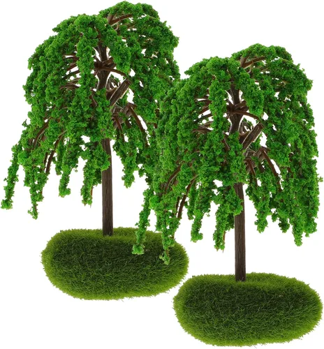 VILLCASE Modelo árbol planta árboles en miniatura para Diorama 2pcs Mini decoración de paisaje Detalles realistas