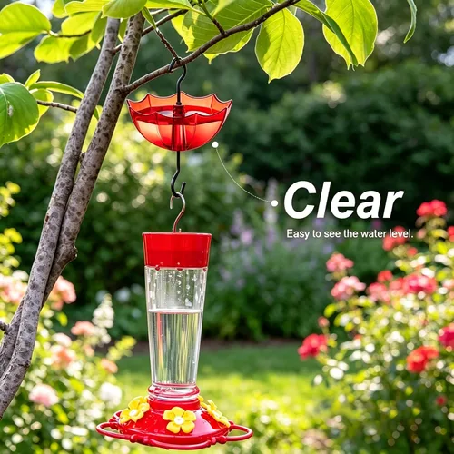 Miniatura 4 de Foso de hormigas para comederos de colibríes y comederos de orientola, paquete de 2 unidades de 5 onzas x 2 unidades, color rojo, protector
