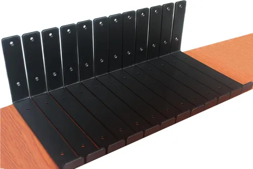 Miniatura 10 de Paquete de 4 soportes de estante de labio J de 5.5 pulgadas de largo x 4 pulgadas de alto x 1.5 pulgadas de ancho, soporte de estante flotante