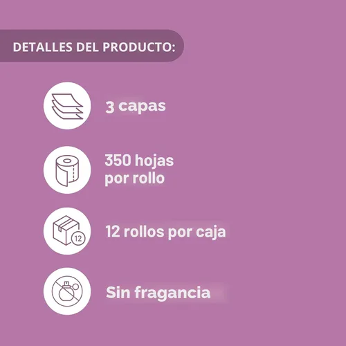 Miniatura 3 de Amazon Aware 100% papel higiénico de bambú de 3 capas, sin perfume, 12 rollos, 350 hojas por rollo, total 4200 hojas, sin plástico