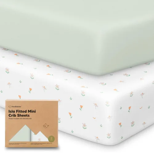 Miniatura 37 de Sábanas ajustadas para Pack and Play - Paquete de 2 sábanas mini para cuna para Pack N Play, colchón 38x26, ropa de cama suave y acogedora