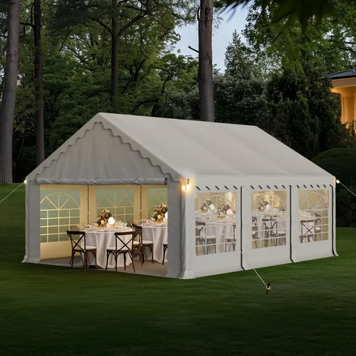Miniatura 7 de Green Party - Carpa para fiesta de 16 x 20 pies, carpa para eventos de bodas de alta resistencia con 3 bolsas de transporte y paredes laterales