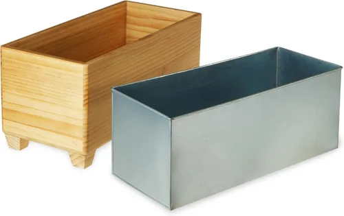Miniatura 7 de Twine Cubo de hielo de madera y metal galvanizado, cubo de vino de madera y enfriador de cerveza, capacidad para 4 botellas de vino o 5.4 galones