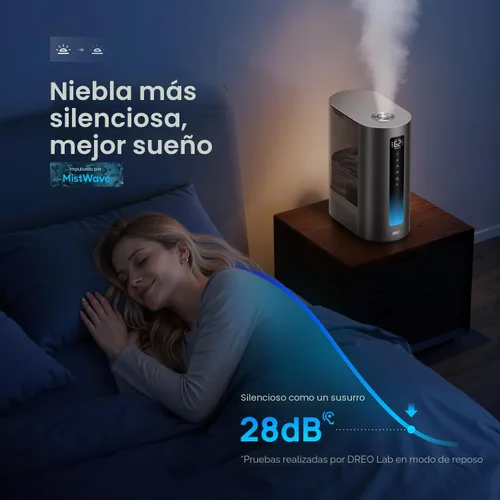 Miniatura 5 de Dreo - Humidificador de 6L para dormitorio, vapor cálido y frío inteligente para habitación grande, tiempo de funcionamiento silencioso de 60 horas