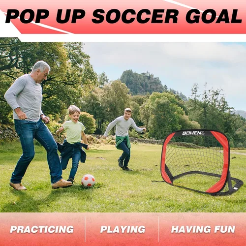 Miniatura 5 de BOHEN Porterías de fútbol desplegables para niños, red de fútbol portátil plegable para exteriores, interiores, patio trasero y playa
