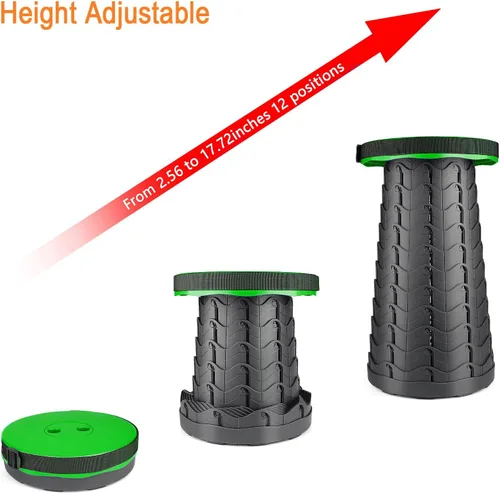 Miniatura 4 de Boreeman Taburete plegable mejorado, ligero pero más resistente, con capacidad de carga, 400 libras, taburete plegable portátil para camping, pesca