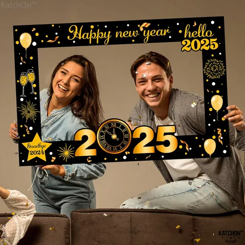 Miniatura 9 de KatchOn Marco de cabina de fotos de Año Nuevo, grande de 36 pulgadas, accesorios de cabina de fotos para suministros de fiesta de Año Nuevo