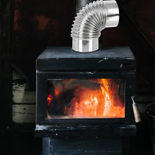 Miniatura 2 de ARTIBETTER Tubo de estufa de leña, estufa de calefacción de 2.8 in, codo de chimenea de escape, accesorios para estufa de campamento, mangueras